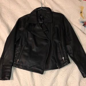 Express black leather jacket